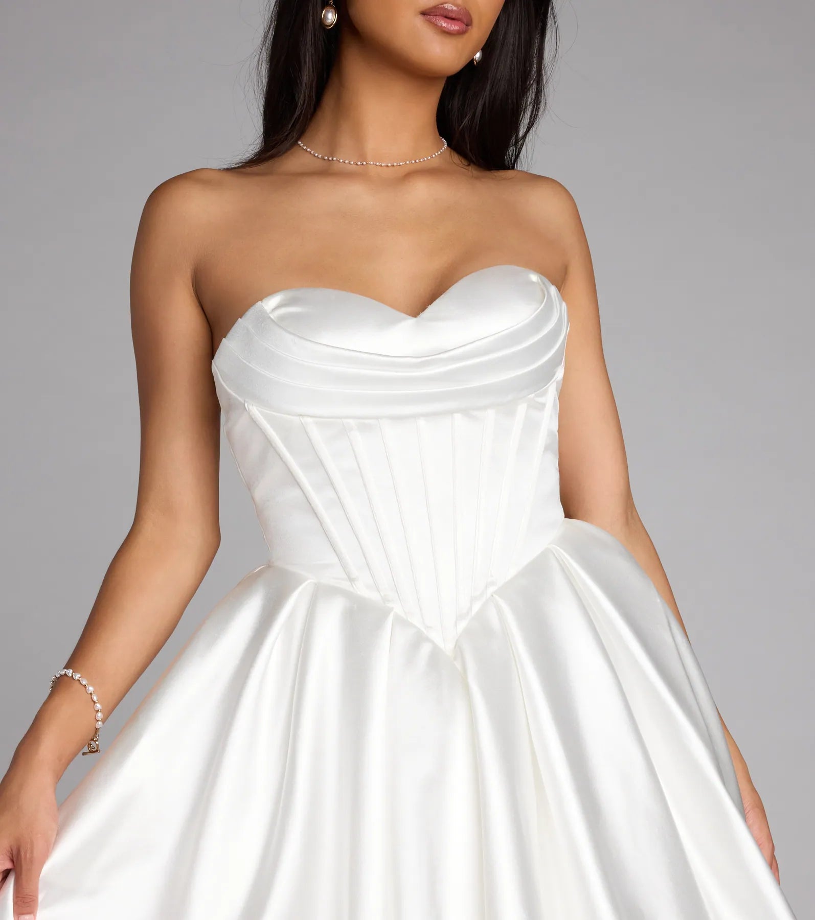 Jodie Satin Skater Corset Dress - Image 4