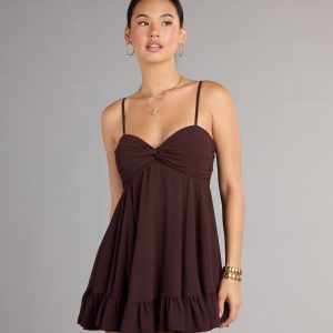 Perfectly Pretty Tie Back Chiffon Babydoll Dress