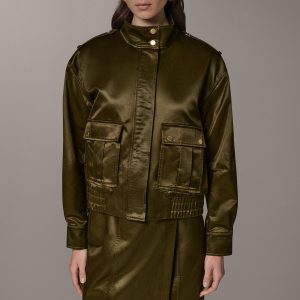 SATIN LONG SLEEVE ZIP JACKET