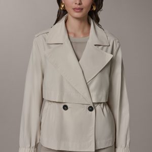 LONG SLEEVE DOUBLE BREASTED TRENCH JACKET