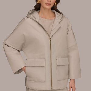 HOODED LIGHT QUILT JACKET