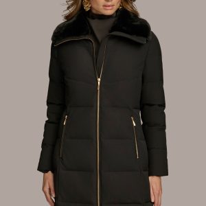 Walker Puffer Coat with Faux Fur Trim