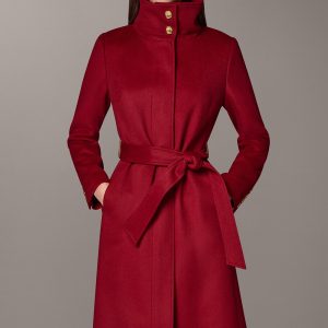 WOOL BLEND FUNNEL NECK COAT