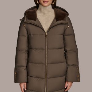 Long Hooded Down Filled Puffer Coat
