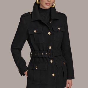 BELTED MILITARY BLAZER
