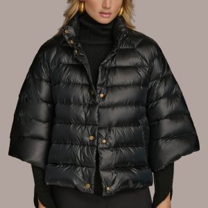 3/4 SLEEVE DOWN PUFFER CAPE