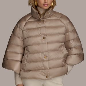 3/4 SLEEVE DOWN PUFFER CAPE