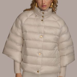 3/4 SLEEVE DOWN PUFFER CAPE