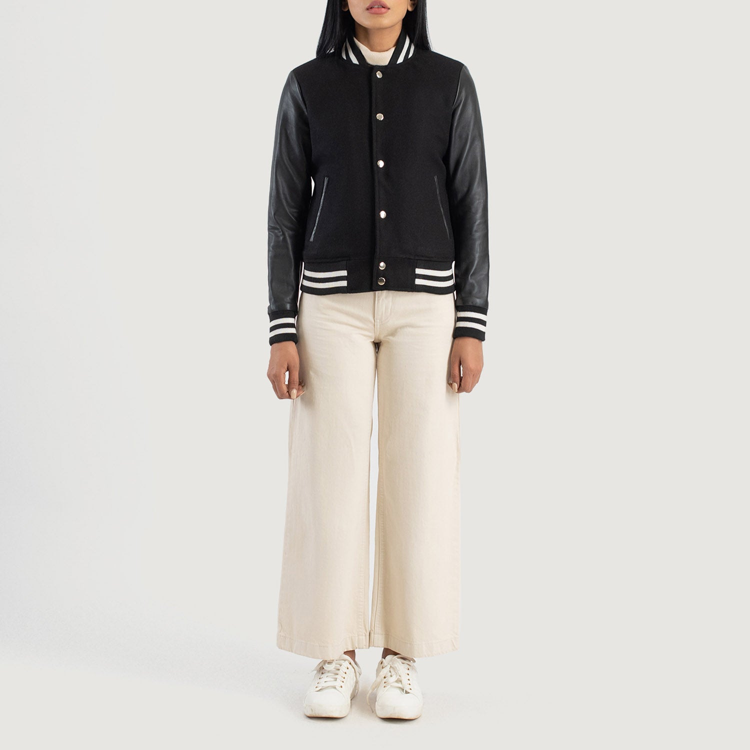 Savant Black Hybrid Varsity Jacket - Image 3